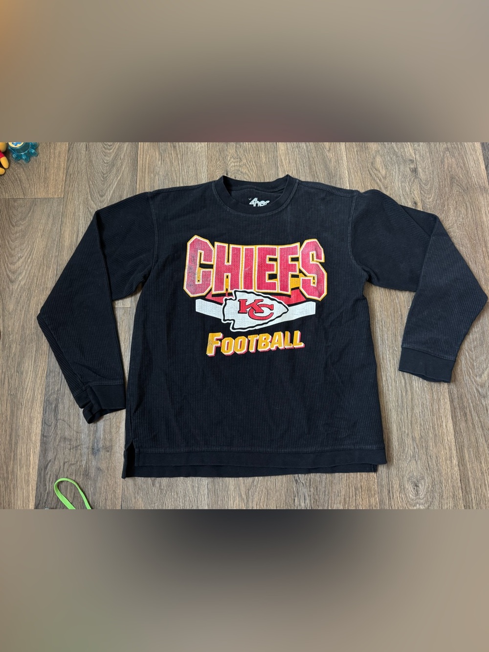 G-III 4her by Carl Banks Kansas City Chiefs Football Black Crewneck Sweatshirt M